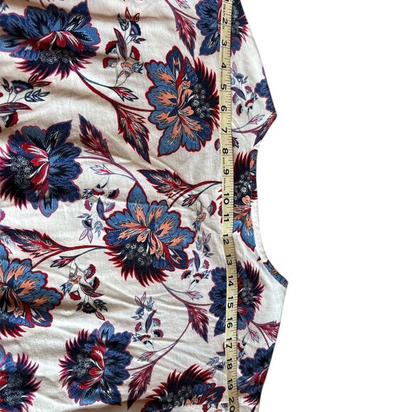 Liz Claiborne Women's Top Size Medium Red White Blue Floral - Picture 6 of 7